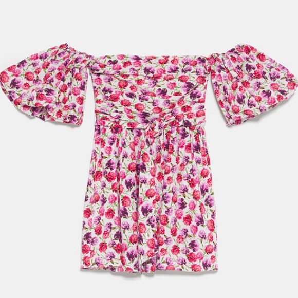 Zara floral printed dress with belt NWT - Picture 8 of 8